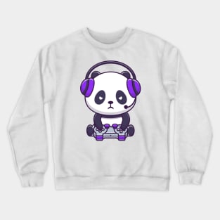 Cute Panda Gaming Cartoon Crewneck Sweatshirt